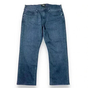 Paige Jeans Mens 33x26 Blue Federal Slim Straight Stretch Preppy Dark Wash Denim